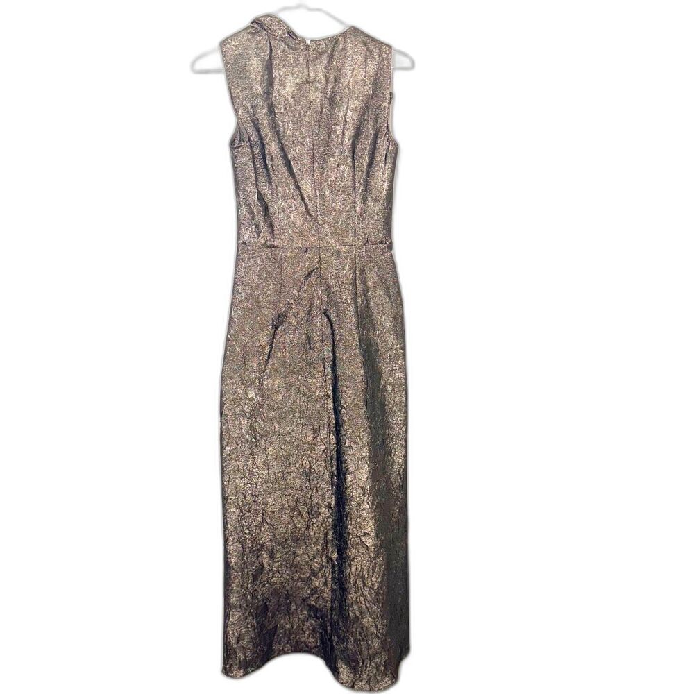 Ulla Johnson Demetria Taffeta Midi Dress - Metallic 0 - Picture 5 of 7